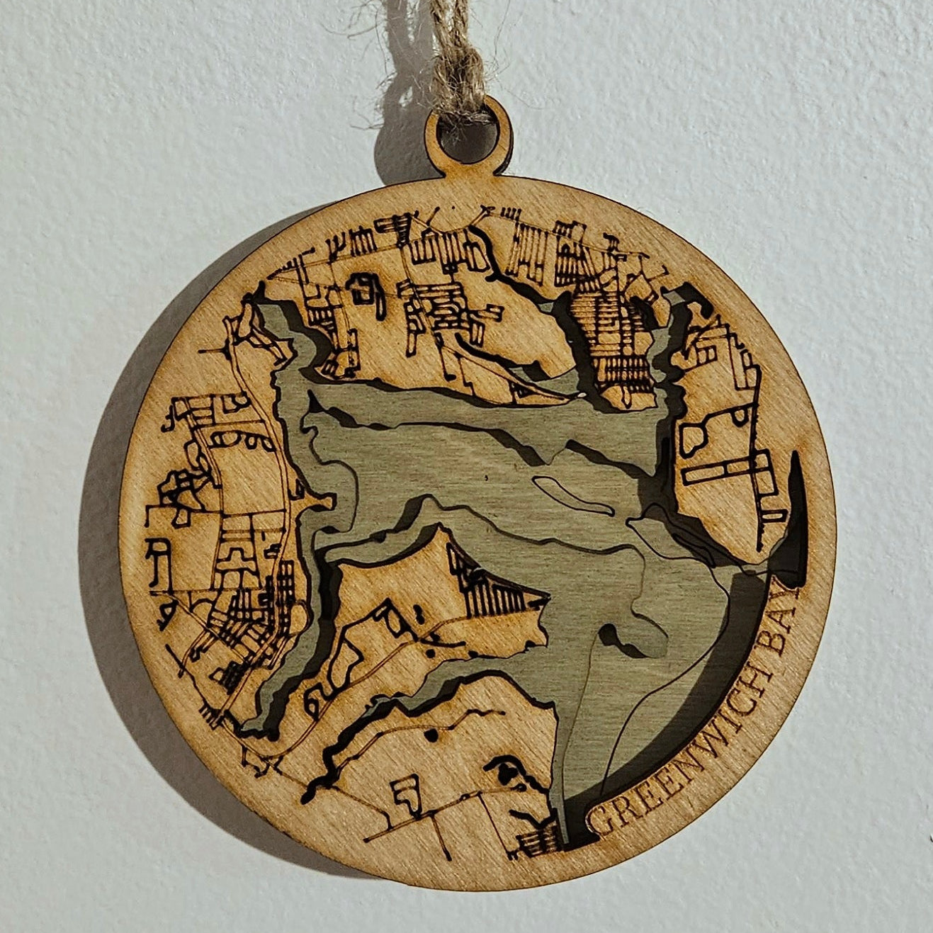 Greenwich Bay, Rhode Island | 3d Wooden Ornament