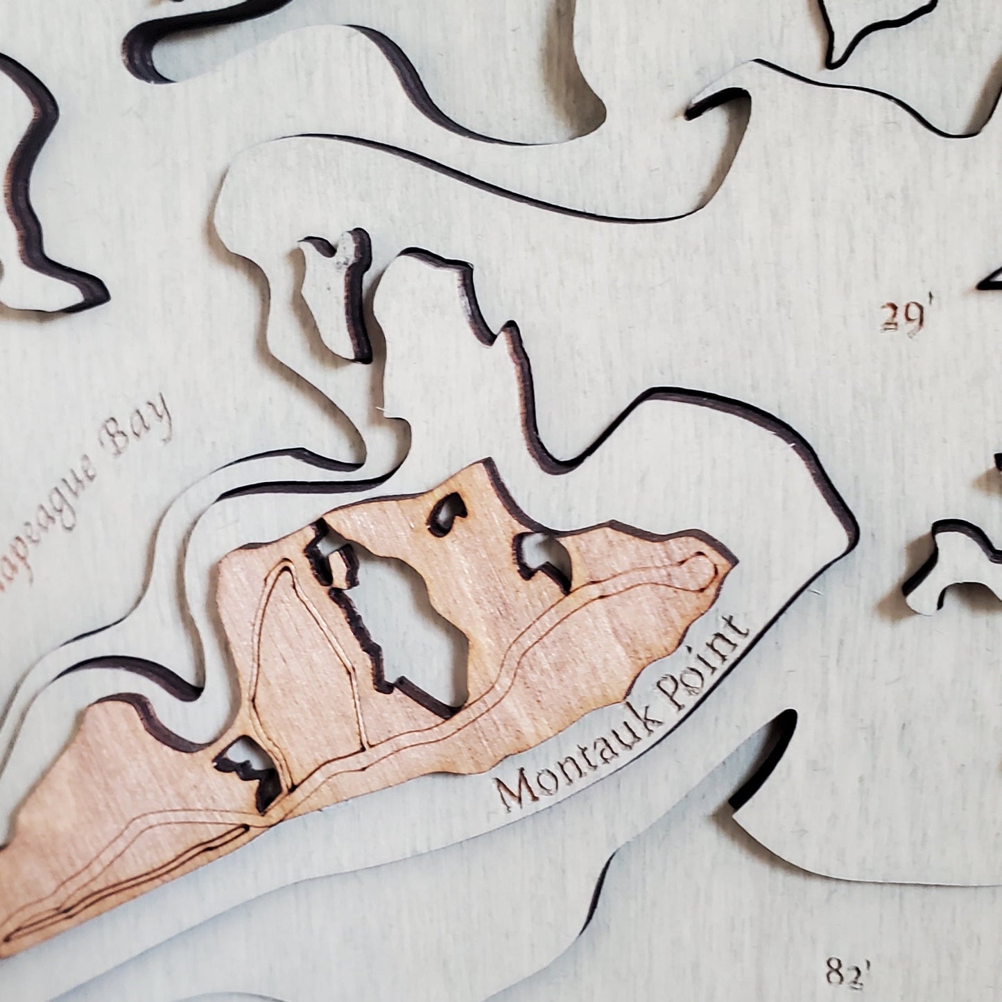 The Twin Forks, Long Island NY| Wooden Chart