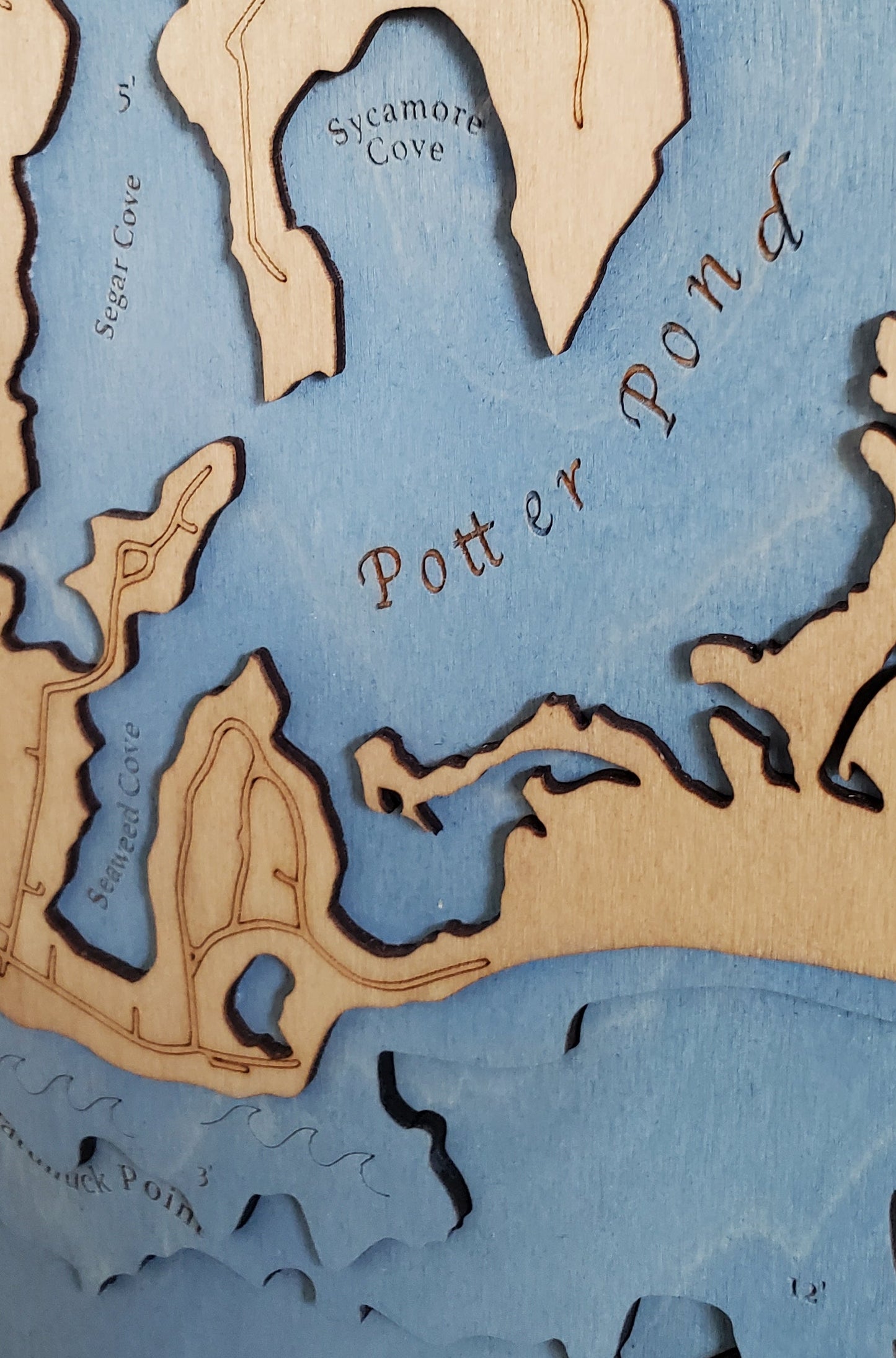Potter Pond, South Kingstown | Wooden Chart