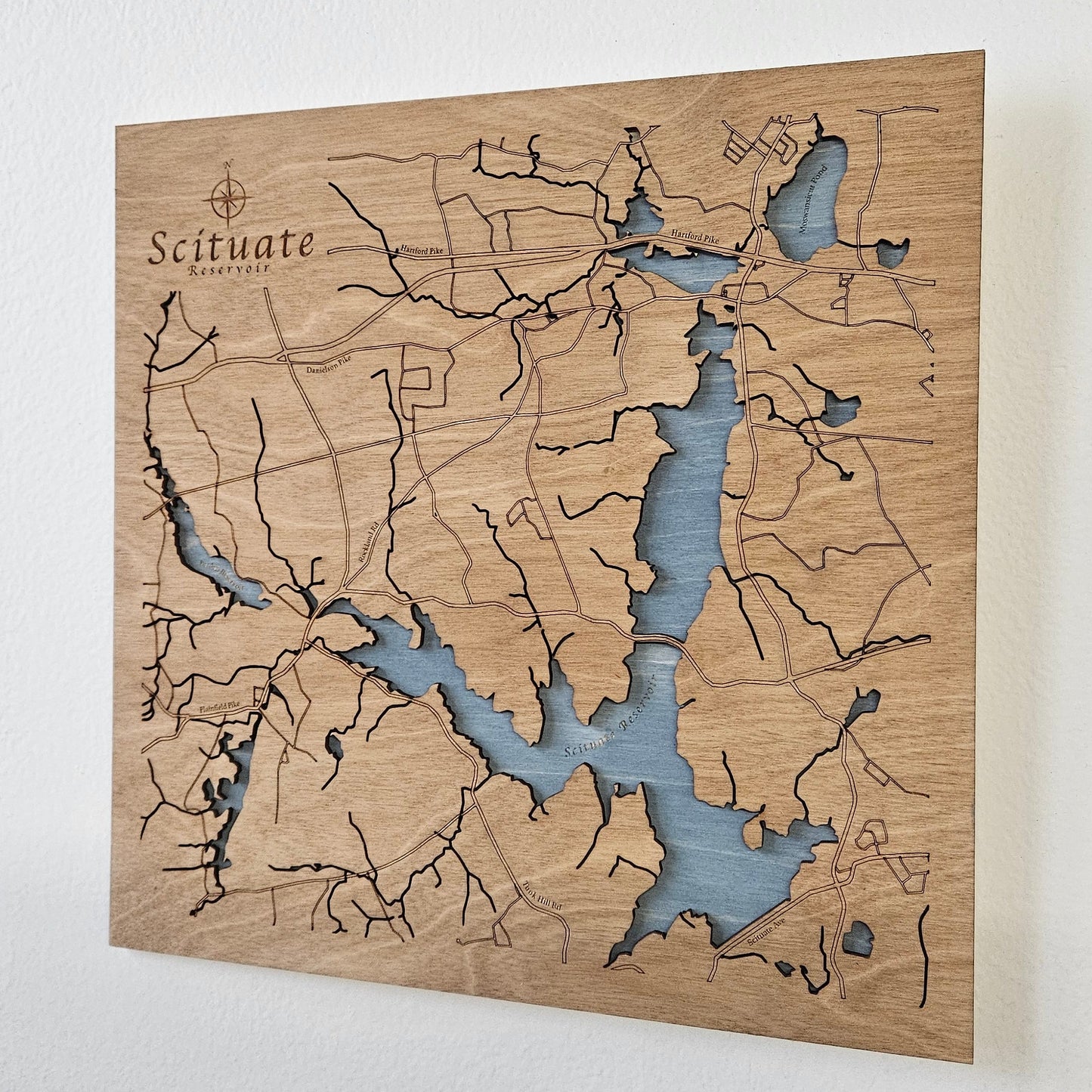 Scituate Reservoir | Wooden Chart