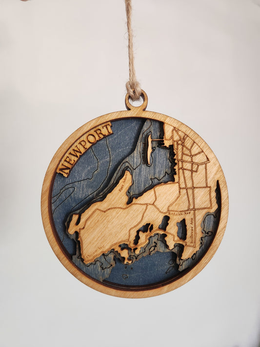 Newport, Rhode Island | Bathymetric 3d Ornament