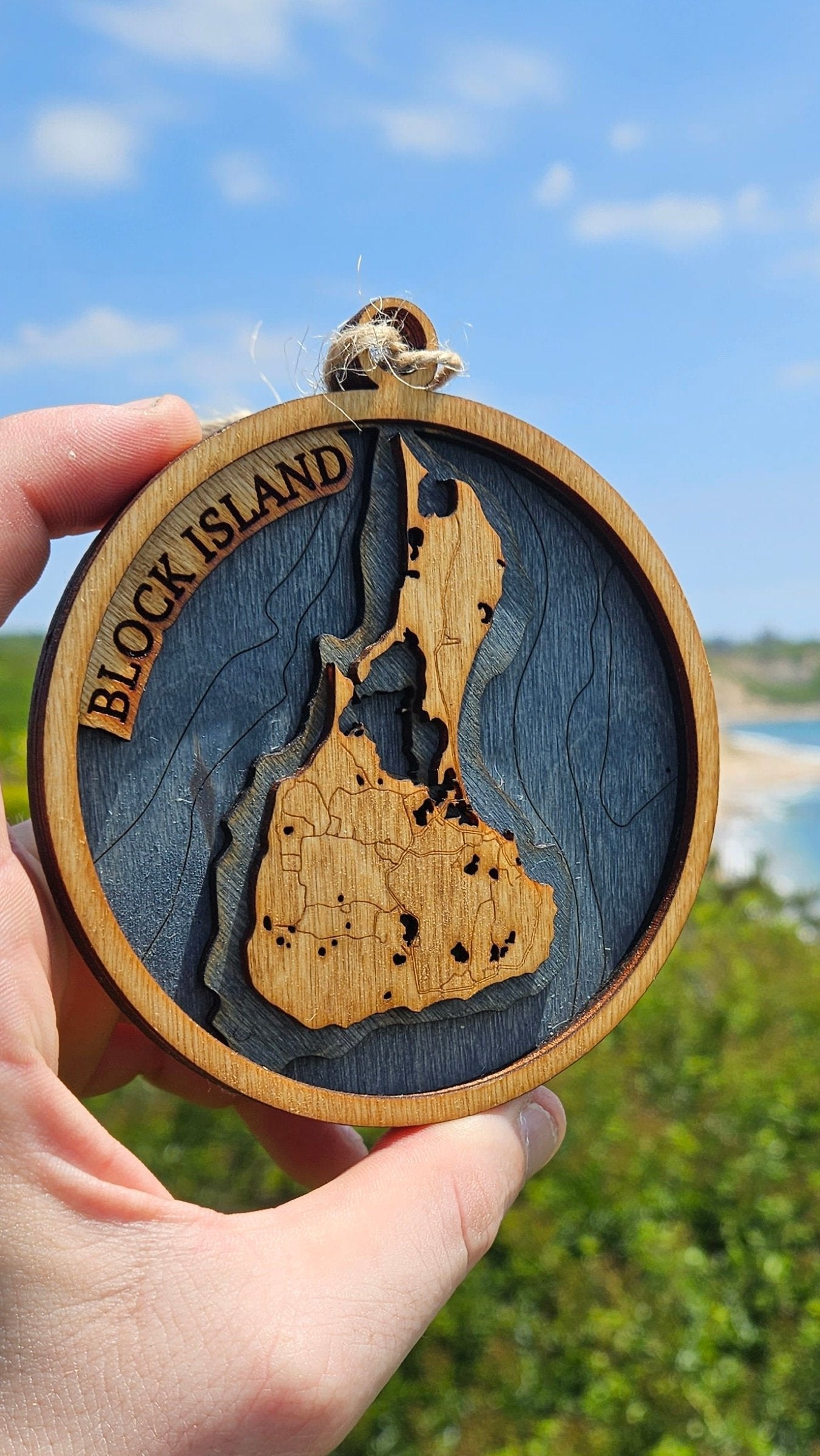 Block Island, Rhode Island - 3D Map Ornaments