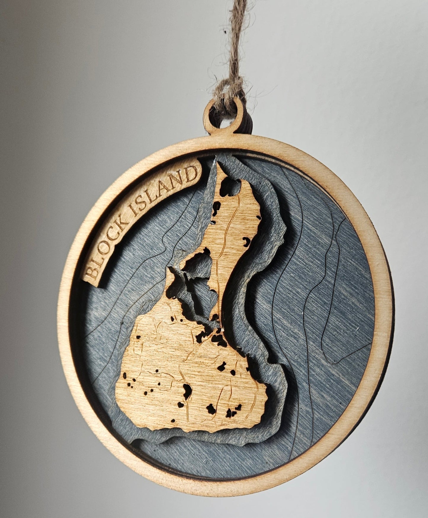 Block Island, Rhode Island - 3D Map Ornaments