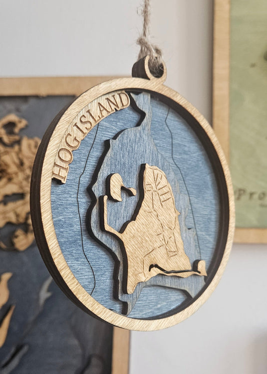 Hog Island, Rhode Island | Wooden Ornament