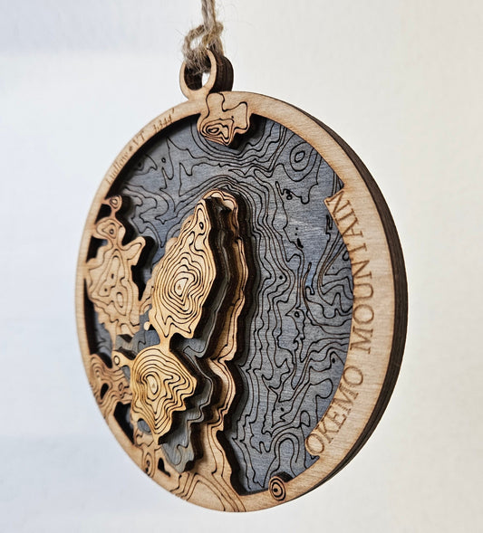 Okemo Mountain, VT | 3d Wooden Topgraphy Ornament