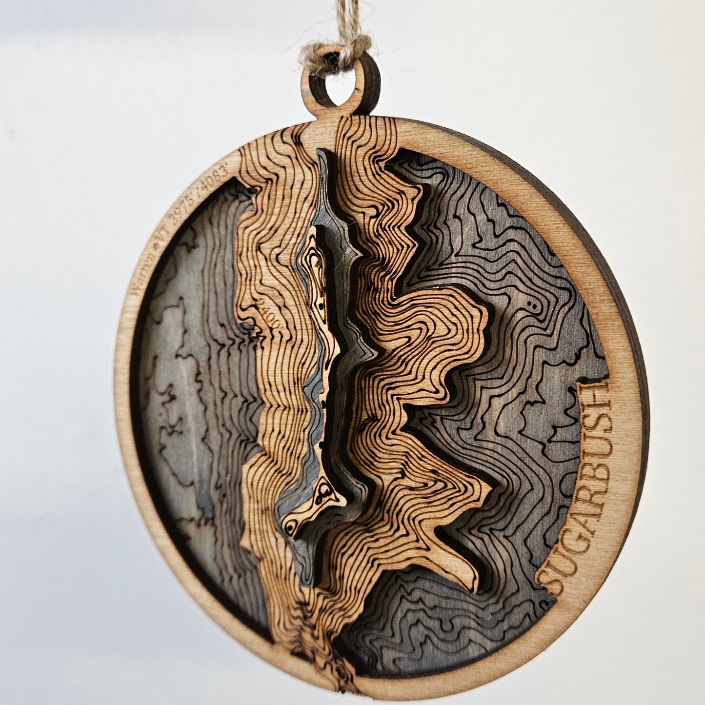 Sugarbush, VT | 3d Wooden Topgraphy Ornament