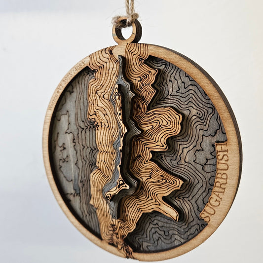 Sugarbush, VT | 3d Wooden Topgraphy Ornament