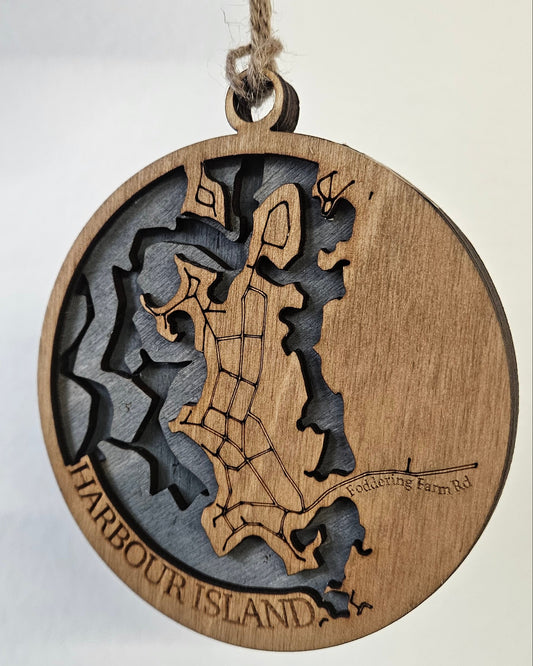 Harbour Island, Narragansett | 3D Wooden Ornament