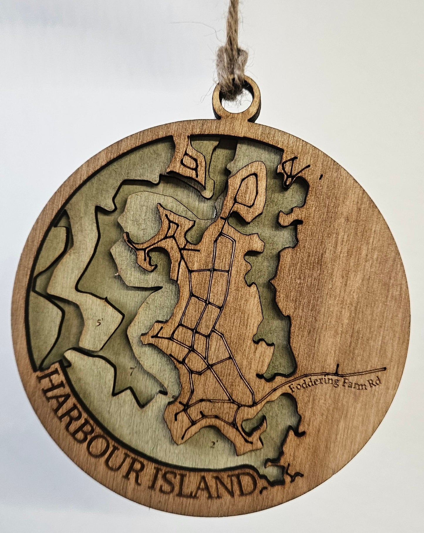 Harbour Island, Narragansett | 3D Wooden Ornament