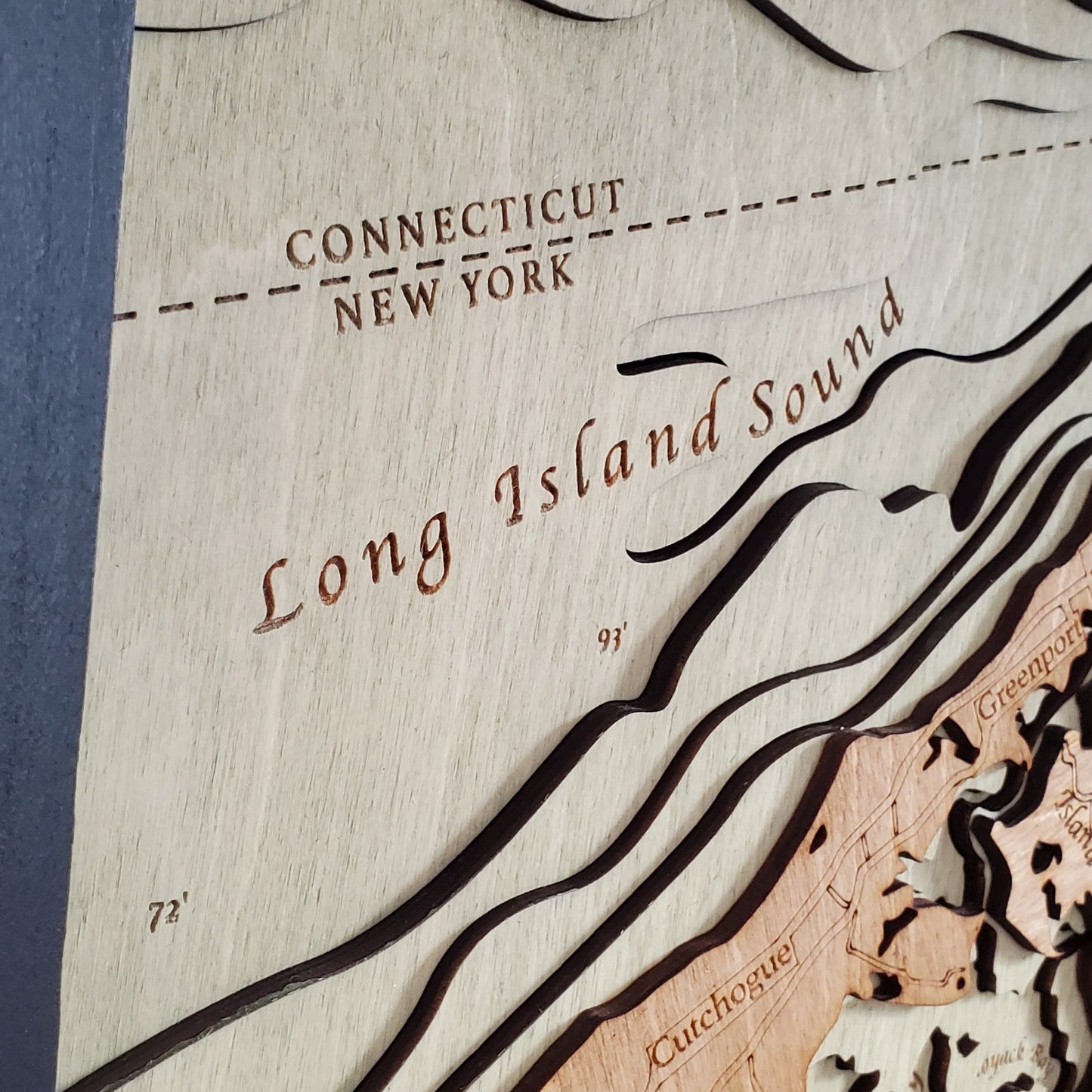 The Twin Forks, Long Island NY| Wooden Chart