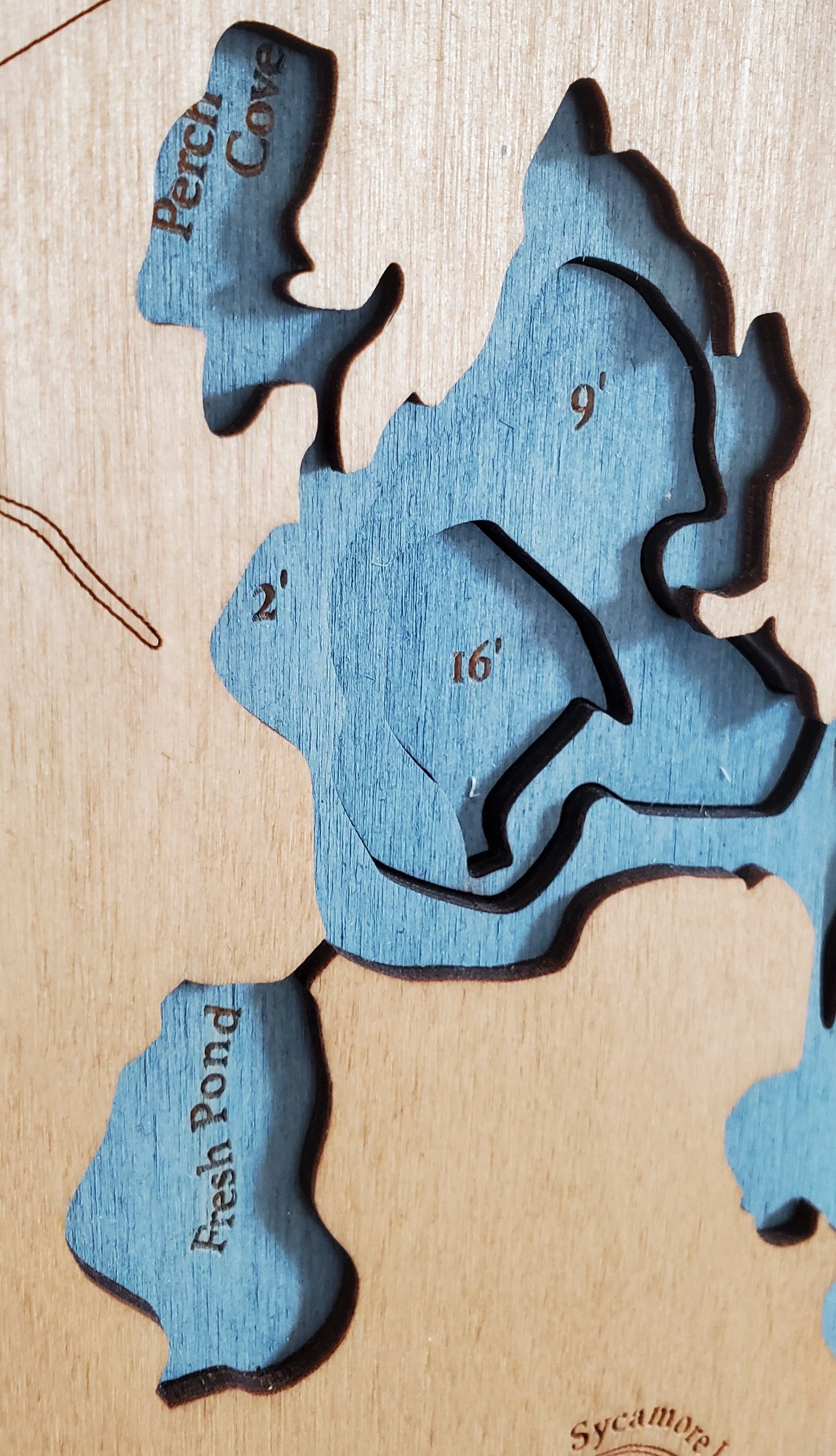 Potter Pond, South Kingstown | Wooden Chart