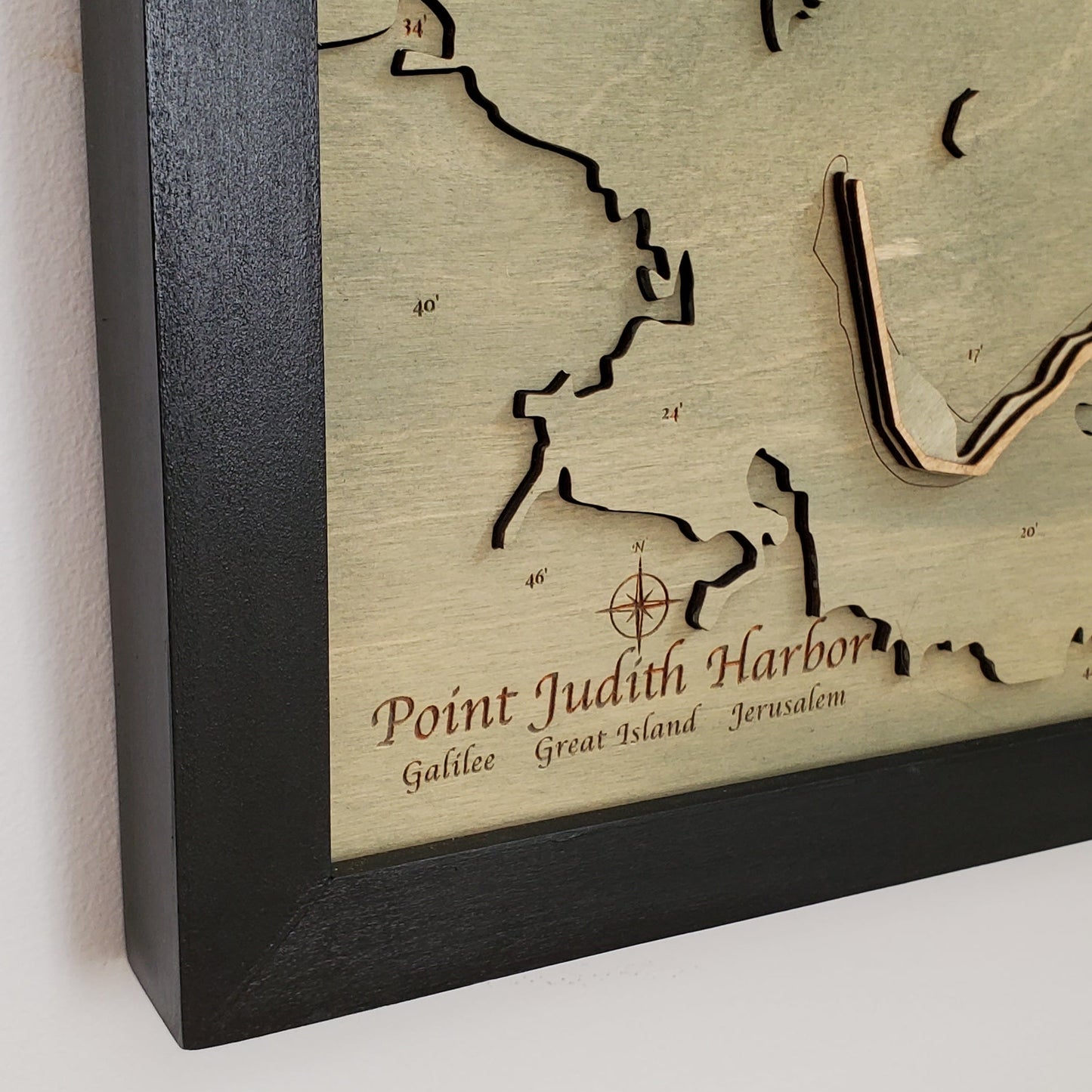 Point Judith Harbor, Narrgansett | 3D Wooden Chart