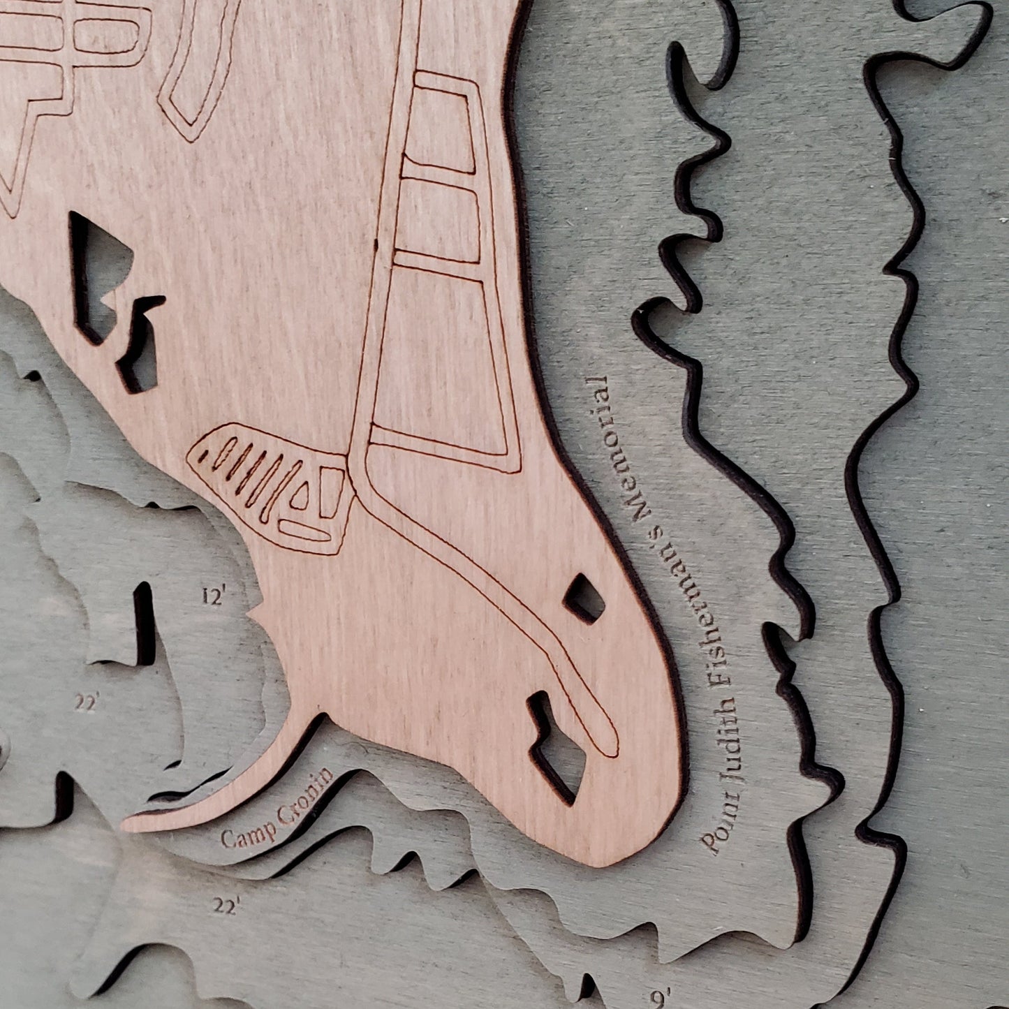 Point Judith Harbor, Narrgansett | 3D Wooden Chart