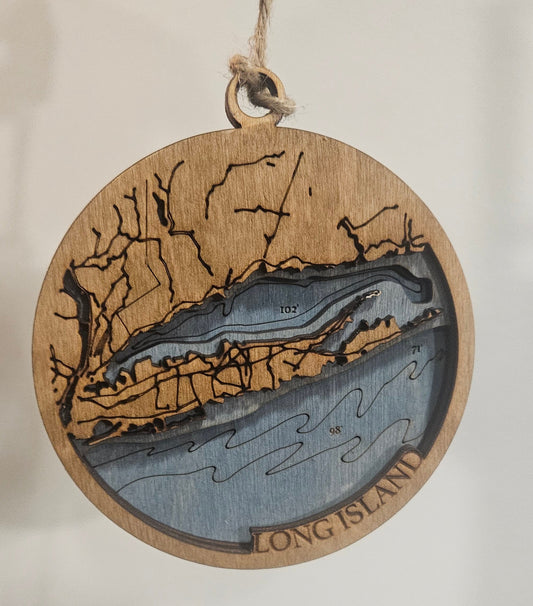 Long Island, New York | 3D Wooden Ornament