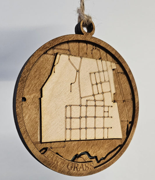 Lake Grass, Montana | 3d Wooden Ornament