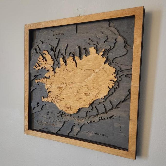 Iceland | 3d Wooden Chart