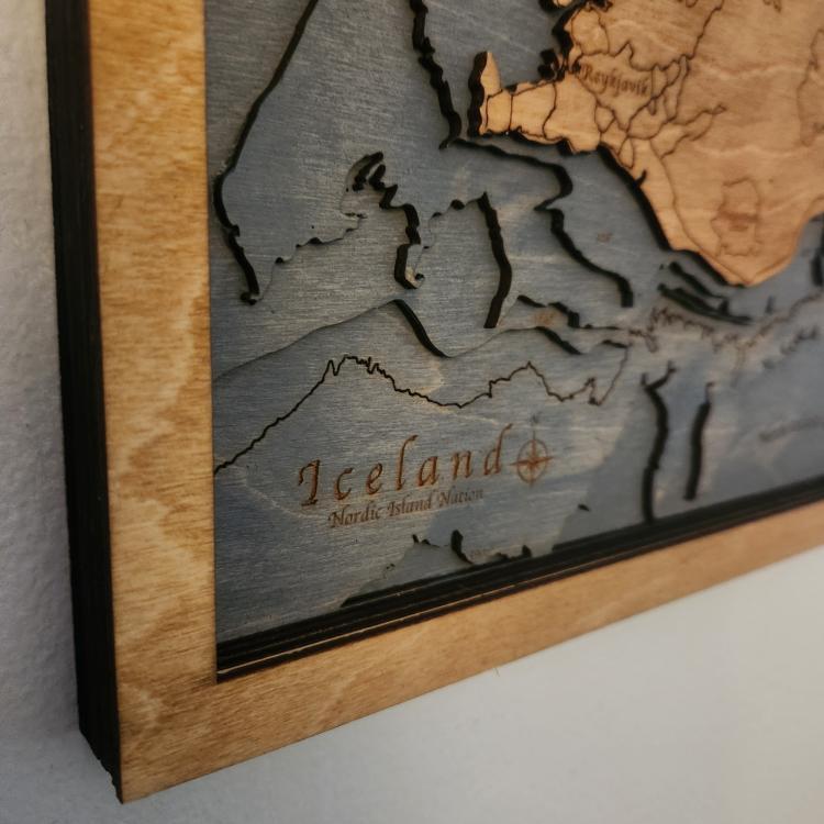 Iceland | 3d Wooden Chart