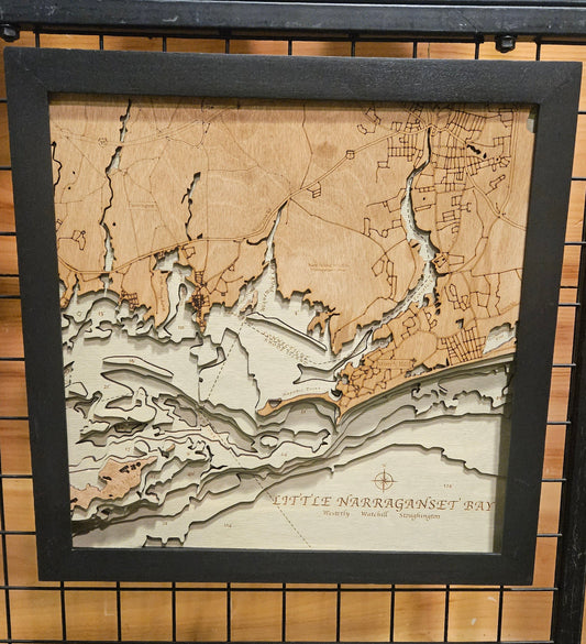 Little Narrgansett, Rhode  | 3D Wooden Chart