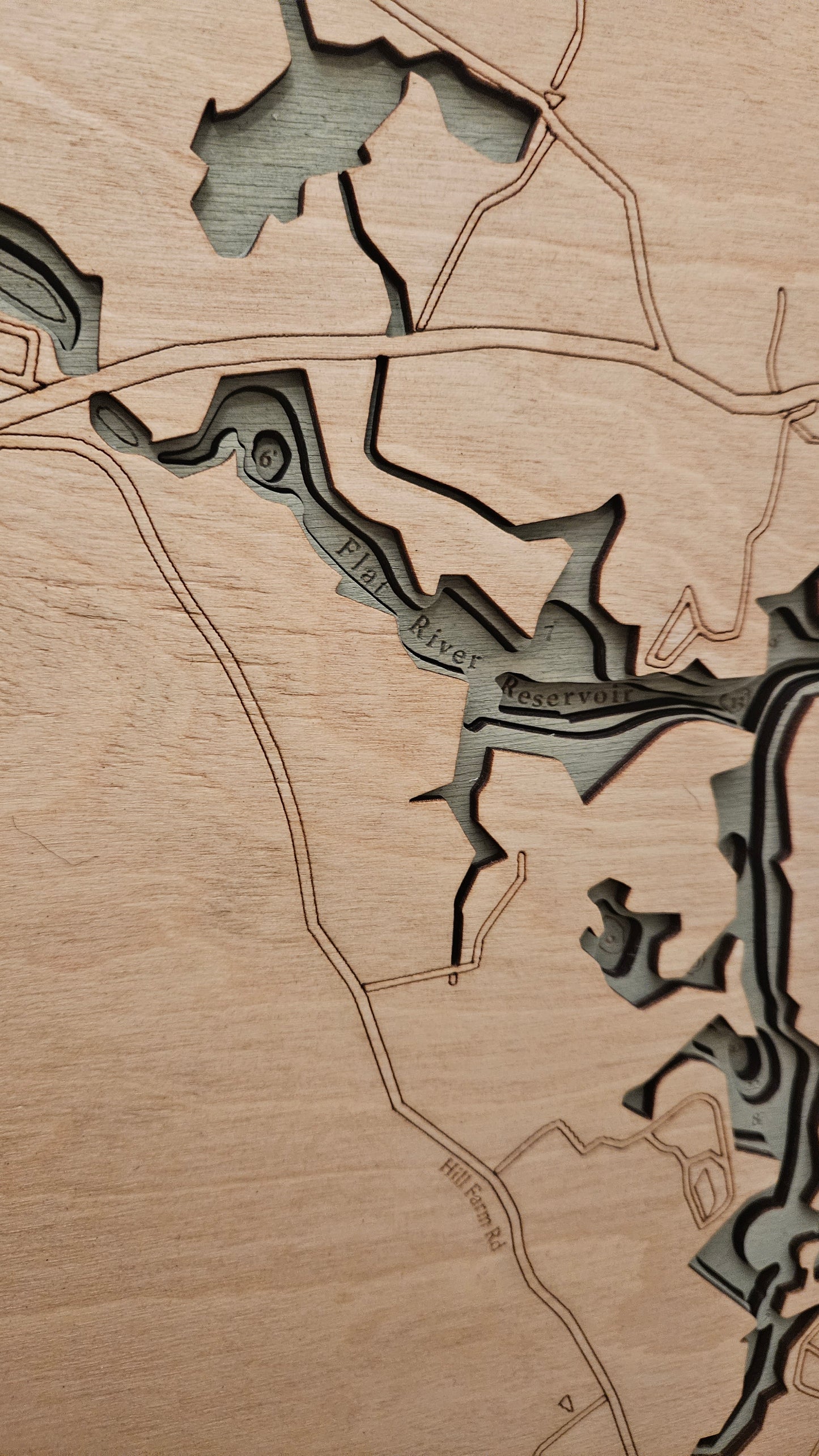 Johnson's Pond, Rhode Island  | 3D Wooden Chart